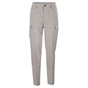 Peserico Men Tailored Cargo Trousers In Stretch Technical Fabric